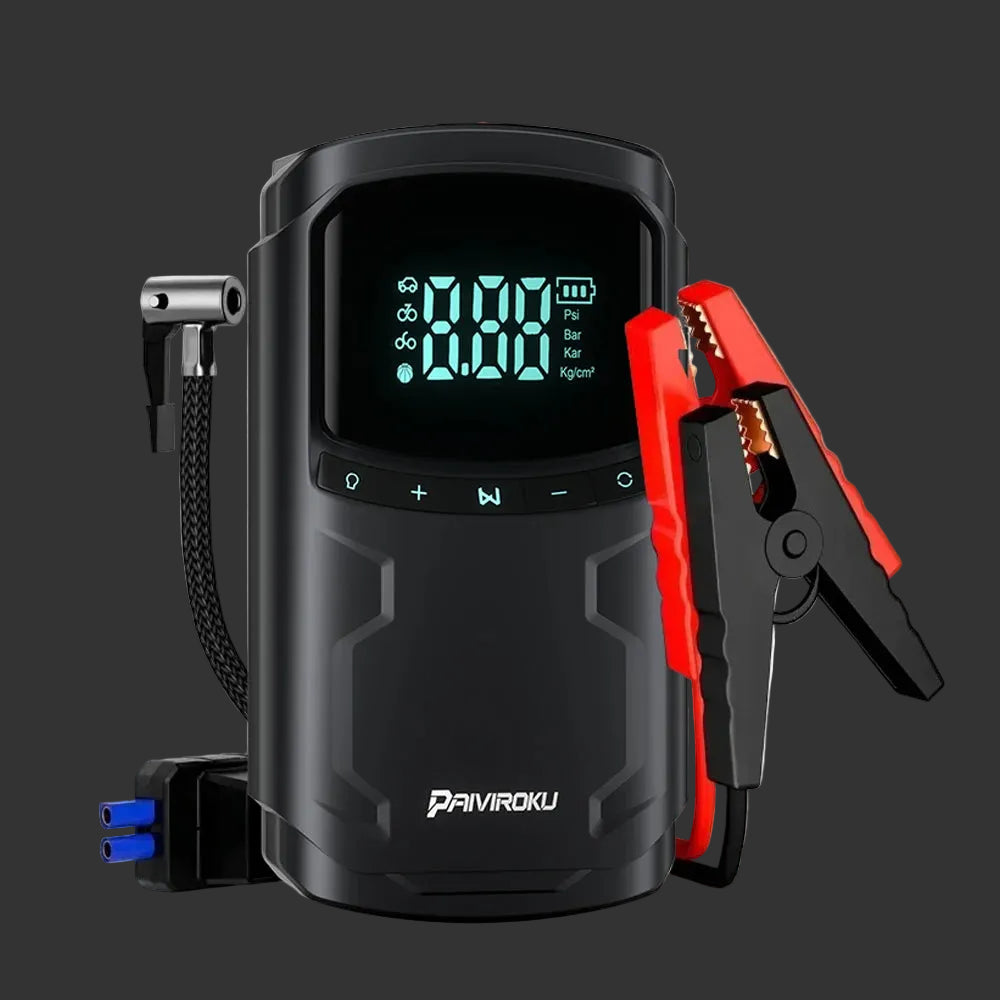 PowerStart Pro™ – 5000A Car Jump Starter & Air Compressor (Start Your Car Anywhere in Seconds)