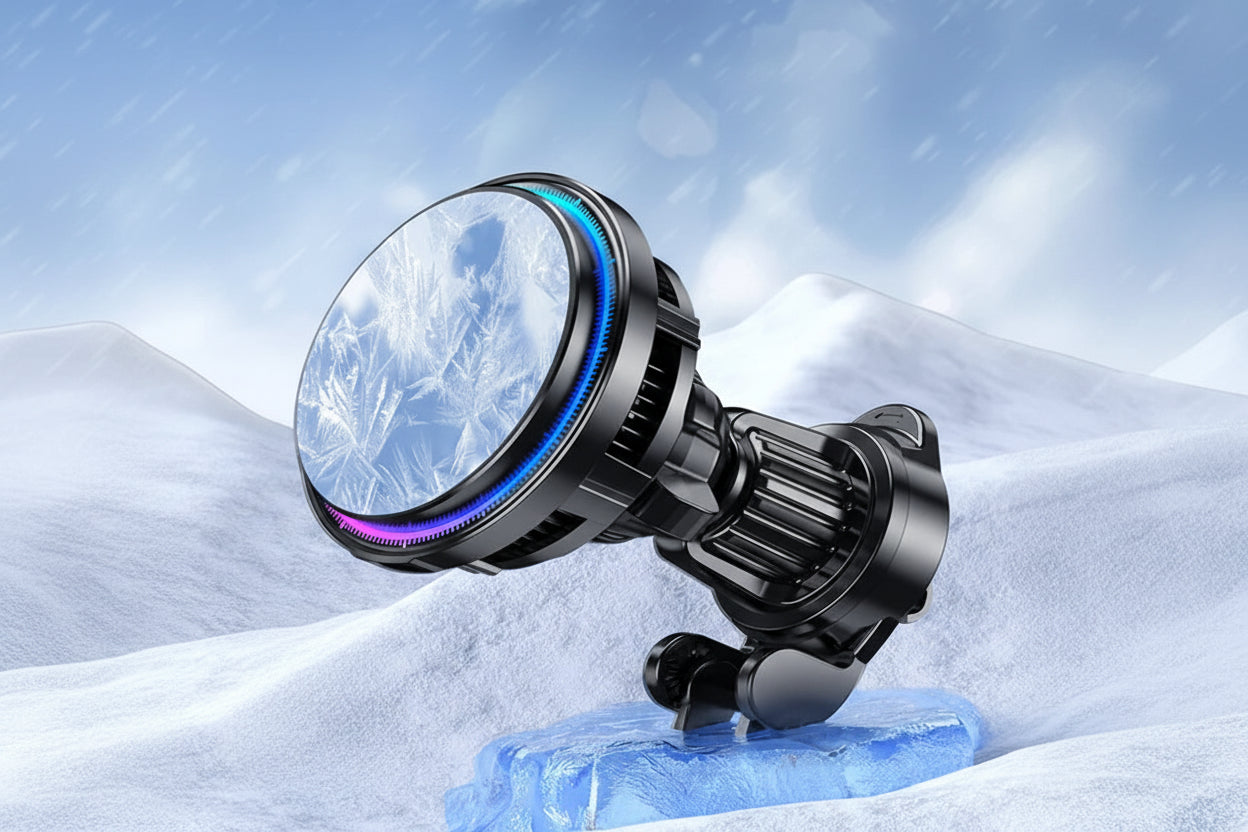 Magnetic Cooling Car Charger – Fast Wireless Charging Mount