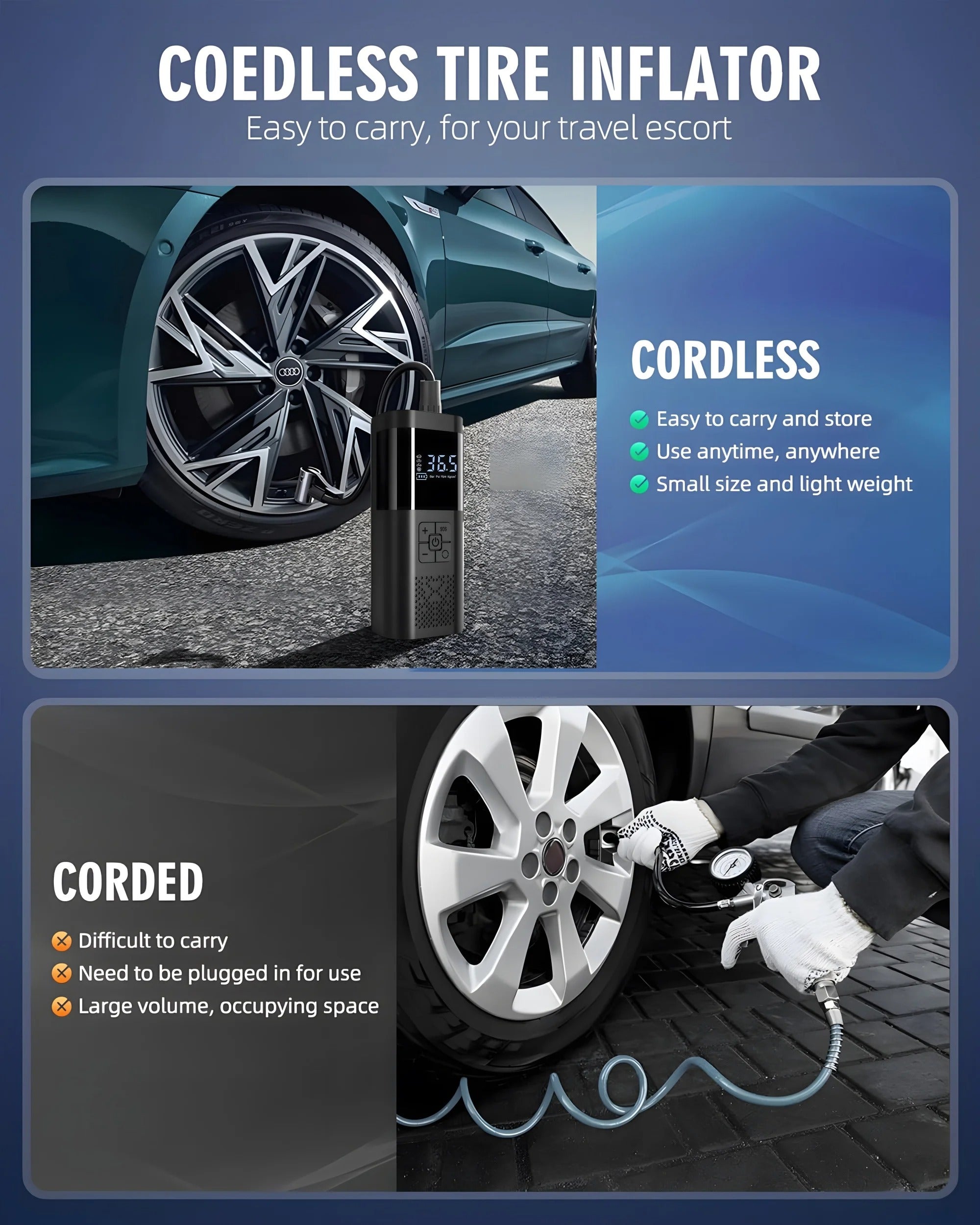 AirPump Pro™ – Inflate Your Tire in 60 Seconds Anywhere